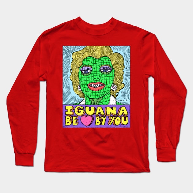 Iguana Marilyn Monroe Long Sleeve T-Shirt by Majenye